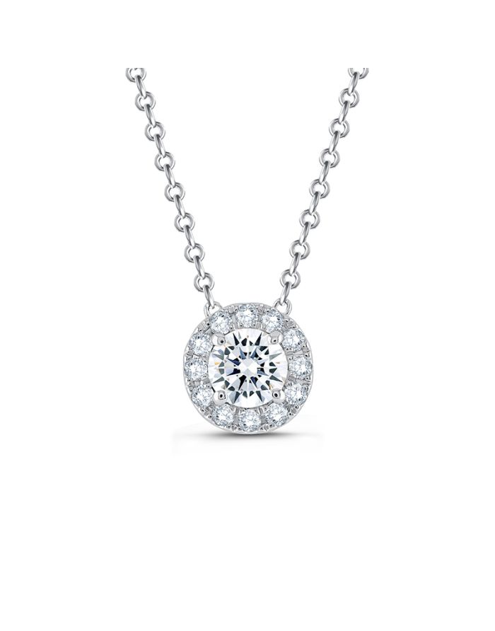 Classic Halo Round Diamond Pendant