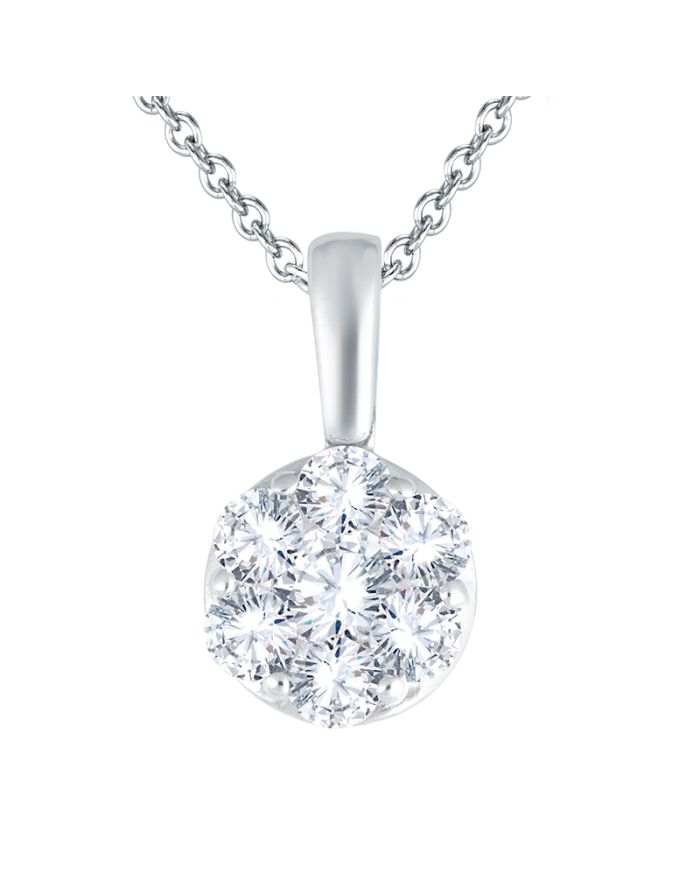 Flower Cluster Diamond Pendant