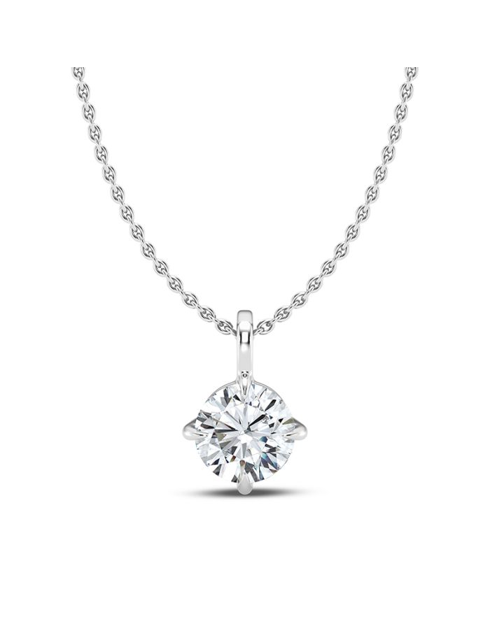 4 Prong Round Diamond Solitaire Pendant