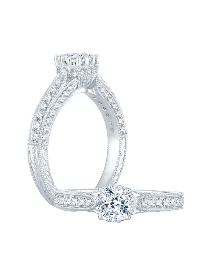 Vintage Diamond Semi Mount Engagement Ring