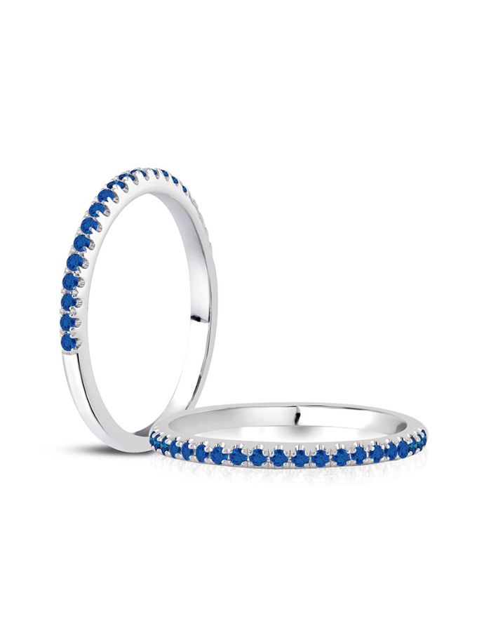 Classic Blue Sapphire Prong Wedding Band