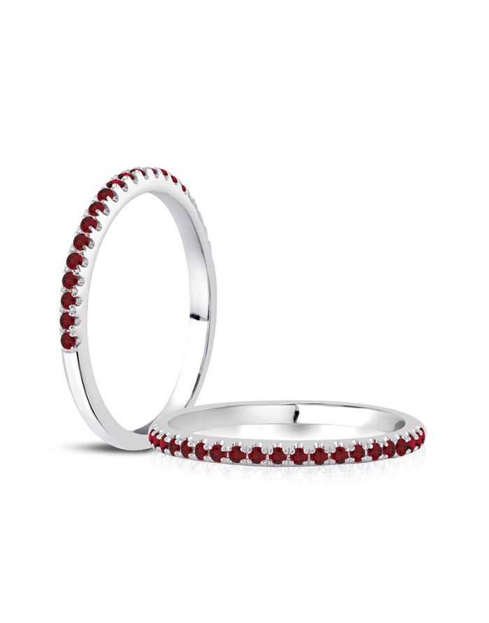 Classic Ruby Prong Wedding Band