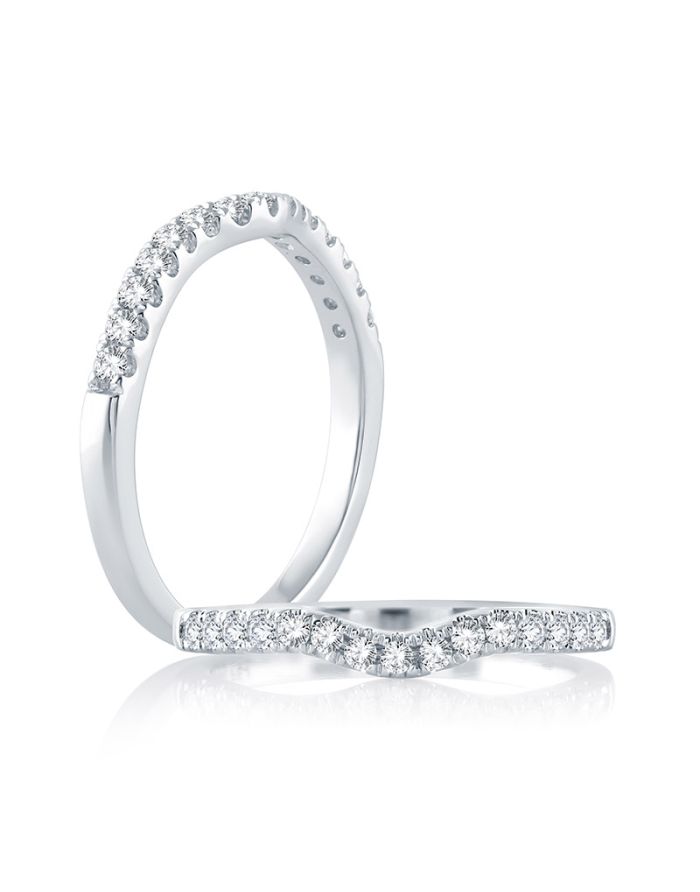 4 Prong Curved Diamond Wedding Band