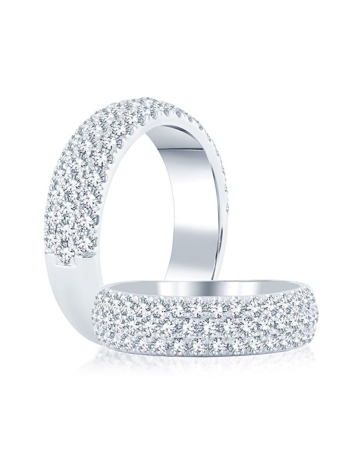 3 Row Diamond Wedding / Anniversary Band