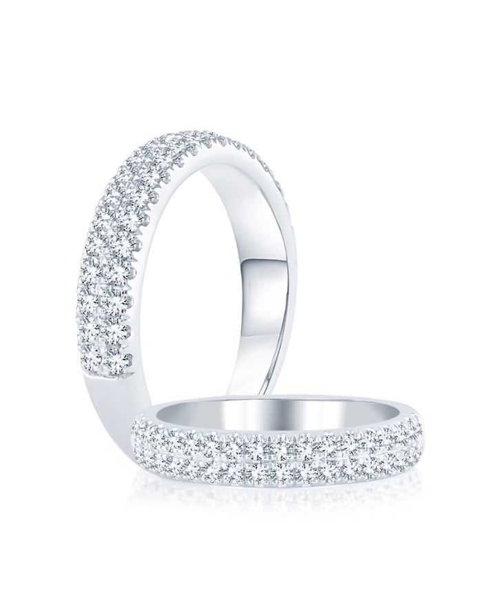 2 Row Diamond Wedding / Anniversary Band