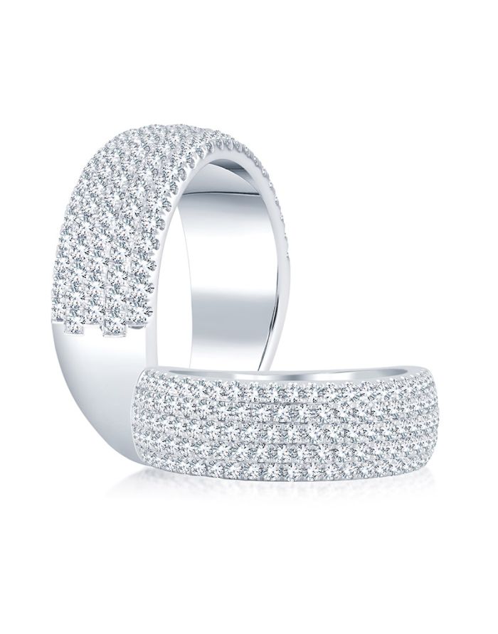 5 Row Diamond Wedding / Anniversary Band